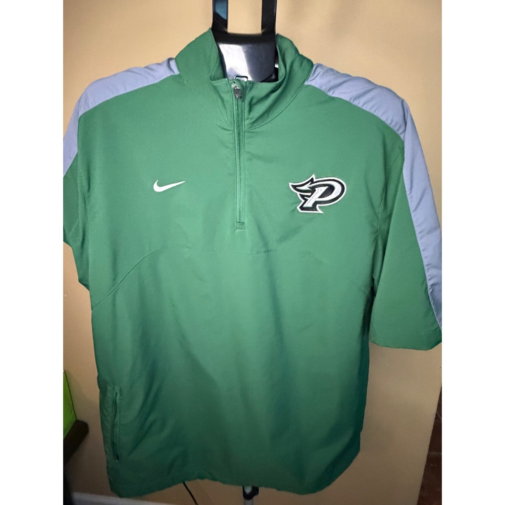 Nike Purdue Fort Wayne Mastodons Quarter Zip Short Sleeve Jacket Green‎ Mens